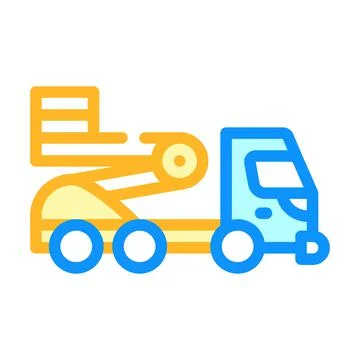 Cherry picker color icon vector isolated illustration Illustrazione stock