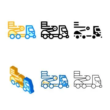 Cherry picker color icon vector isolated mix Stock Illustration