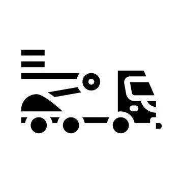Cherry picker glyph icon vector isolated illustration Illustrazione stock