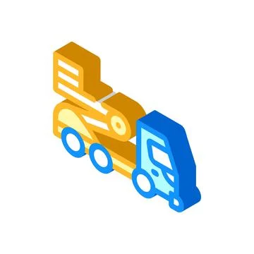 Cherry picker isometric icon vector isolated illustration Illustrazione stock