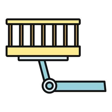 Cherry picker lift basket construction equipment icon Stock Illustration