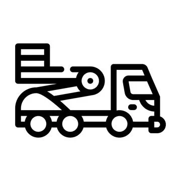 Cherry picker line icon vector isolated illustration Illustrazione stock