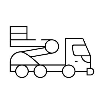Cherry picker line icon vector isolated illustration Stock Illustration