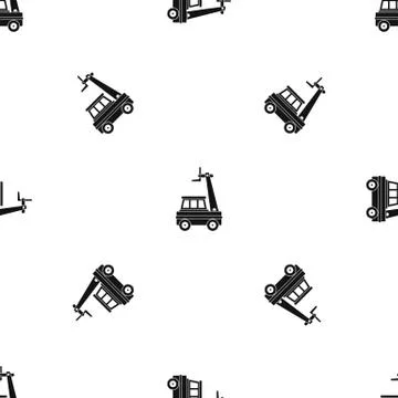 Cherry picker pattern seamless black Stock Illustration
