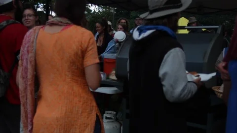 Cherry pickers in their free time Stock Footage 100046909