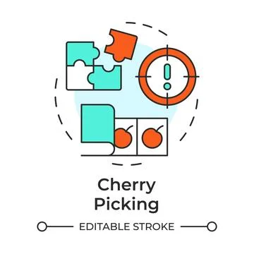 Cherry picking multi color concept icon 스톡 일러스트