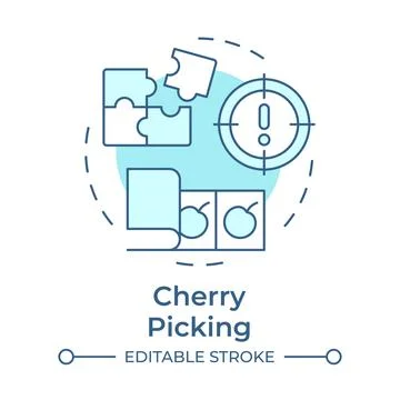 Cherry picking soft blue concept icon Stock Illustration