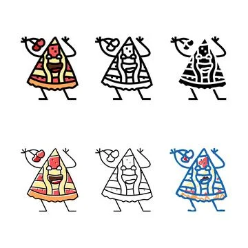 Cherry pie clean dessert character color icon vector 库存插图