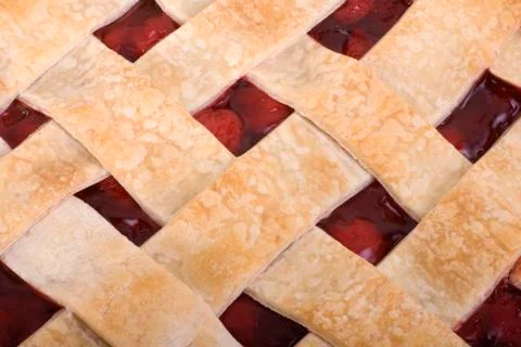 Cherry pie close up background Stock Photos