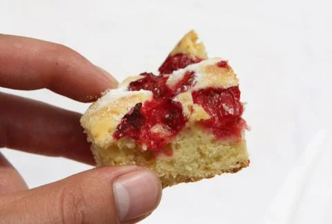 Cherry pie close up isolated Stock Photos