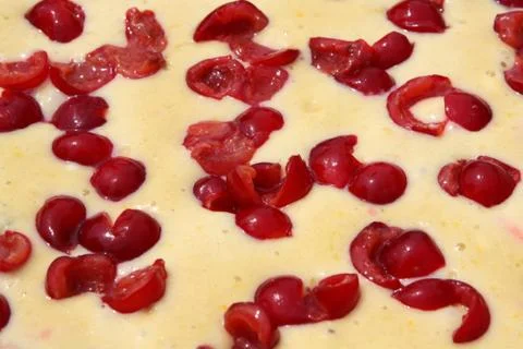 Cherry pie close up Stock Photos