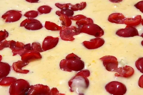 Cherry pie close up Stock Photos