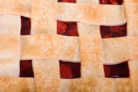Cherry pie close up square Stock Photos
