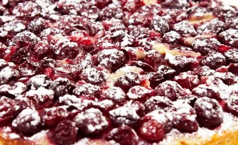 Cherry pie close view Stock Photos