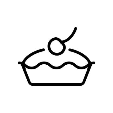 Cherry pie icon vector outline illustration Illustrazione stock