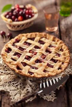 Cherry pie Stock Photos