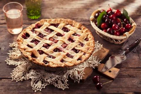 Cherry pie Stock Photos