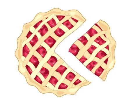 Cherry pie slice Stock Illustration