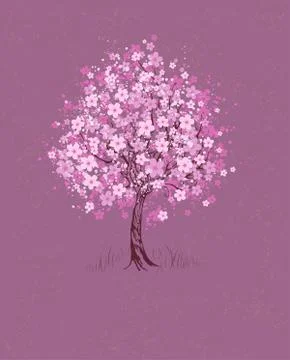 Cherry on pink background Stock Illustration