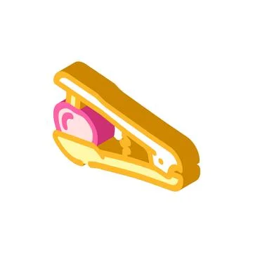 Cherry pitting press isometric icon vector illustration Illustrazione stock