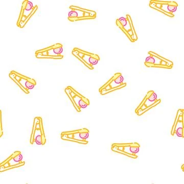 Cherry pitting press vector seamless pattern Illustrazione stock