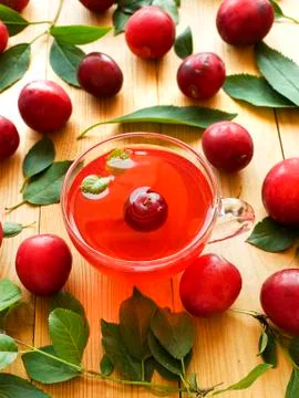 Cherry plum compote Stock Photos