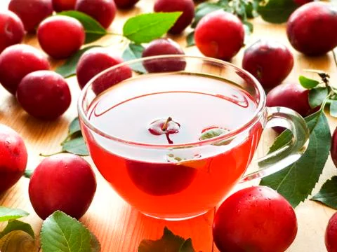 Cherry plum compote Stock Photos