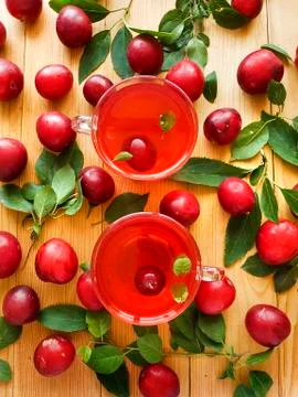 Cherry plum compote Stock Photos
