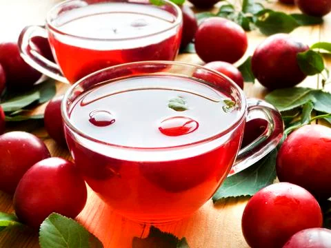 Cherry plum compote Stock Photos