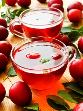 Cherry plum compote Stock Photos