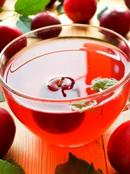 Cherry plum compote Stock Photos