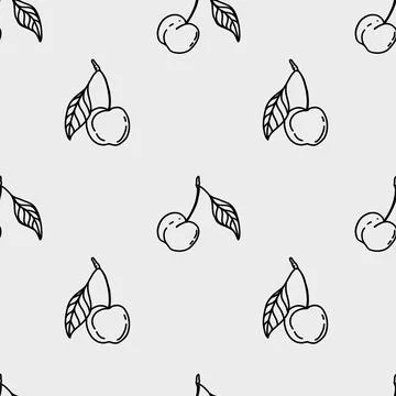 Cherry print fabric pattern suitable for textile packaging and wrapping pro.. Illustrazione stock