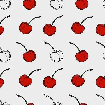 Cherry print textile design for packaging and wrapping purposes in modern dec Stock-Illustration