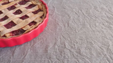 Cherry Red Tart Grey Back Stock Footage 301439824