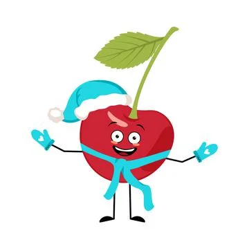 Cherry Santa character Illustrazione stock