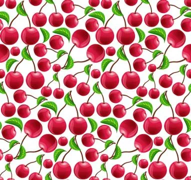 Cherry seamless pattern Stock Illustration