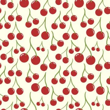 Cherry seamless pattern Illustrazione stock
