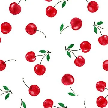 Cherry seamless pattern Stock Illustration