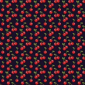 Cherry seamless pattern. Illustrazione stock