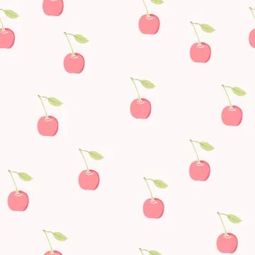 Cherry seamless pattern. Illustrazione stock