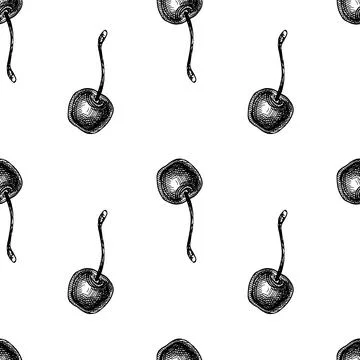 Cherry seamless pattern. Stock Illustration