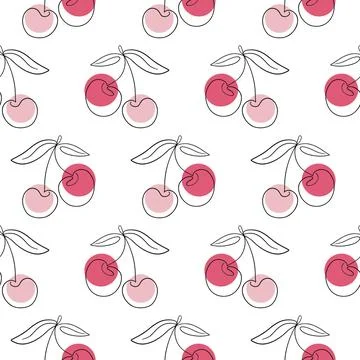 Cherry Seamless pattern Stock Illustration
