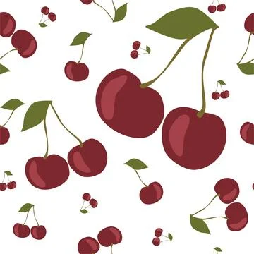 Cherry seamless pattern.  Stock Illustration