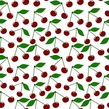 Cherry seamless pattern. Stock Illustration
