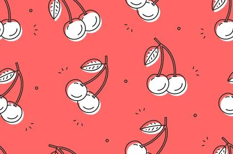 Cherry seamless pattern Stock Illustration