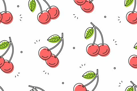 Cherry seamless pattern Stock Illustration