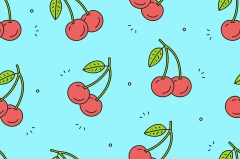 Cherry seamless pattern 스톡 일러스트