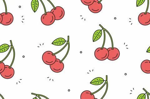 Cherry seamless pattern Illustrazione stock