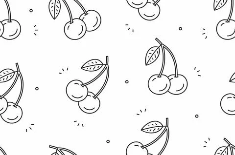 Cherry seamless pattern Illustrazione stock