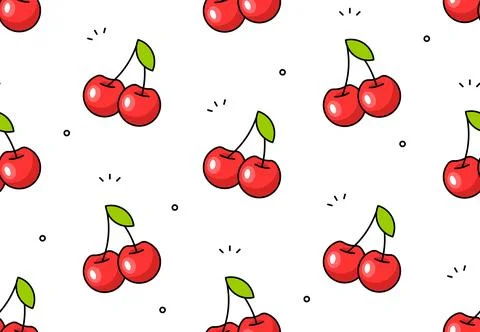 Cherry seamless pattern Illustrazione stock